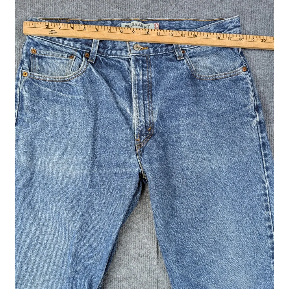 Levis 505 Jeans Mens 36x34 Regular Fit Cotton Denim 36x32 Actual Fade Distress